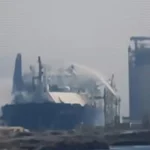 حريق في ميناء ديميات المصري